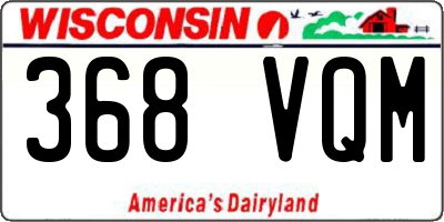 WI license plate 368VQM