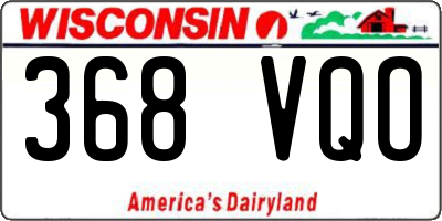 WI license plate 368VQO