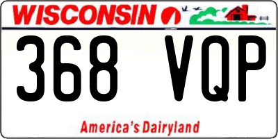 WI license plate 368VQP