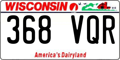 WI license plate 368VQR
