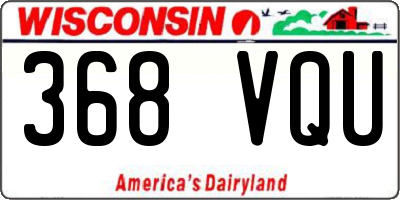 WI license plate 368VQU