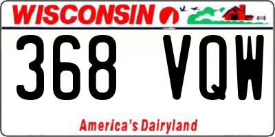 WI license plate 368VQW