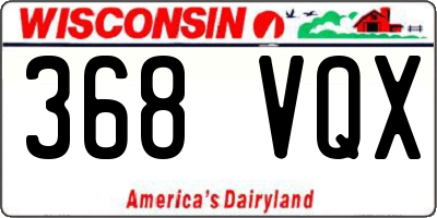 WI license plate 368VQX