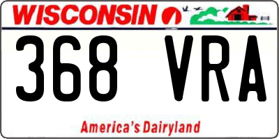 WI license plate 368VRA
