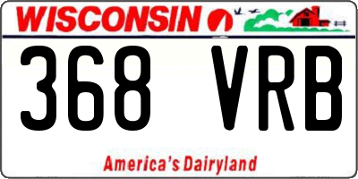 WI license plate 368VRB