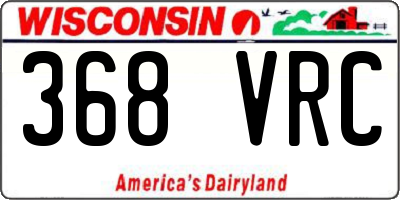 WI license plate 368VRC