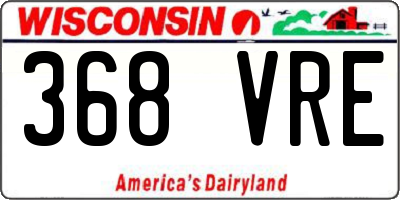 WI license plate 368VRE
