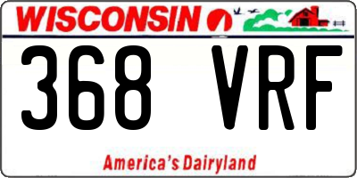WI license plate 368VRF