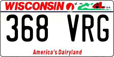 WI license plate 368VRG