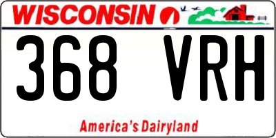 WI license plate 368VRH