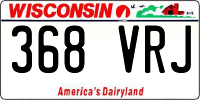 WI license plate 368VRJ