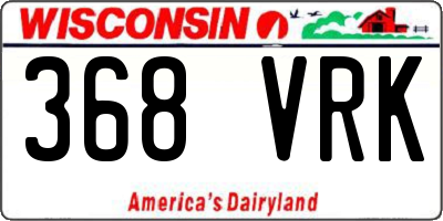 WI license plate 368VRK