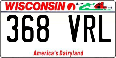 WI license plate 368VRL