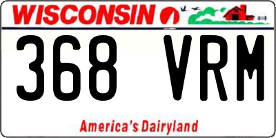 WI license plate 368VRM