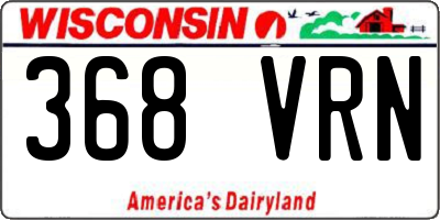 WI license plate 368VRN
