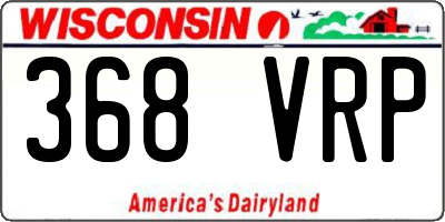 WI license plate 368VRP