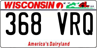 WI license plate 368VRQ