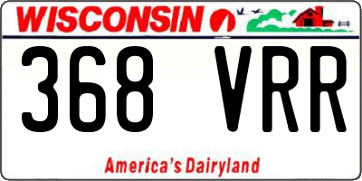 WI license plate 368VRR