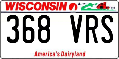 WI license plate 368VRS
