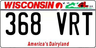 WI license plate 368VRT