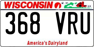 WI license plate 368VRU