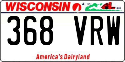 WI license plate 368VRW