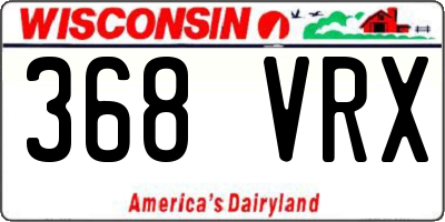 WI license plate 368VRX