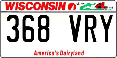 WI license plate 368VRY