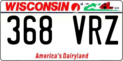 WI license plate 368VRZ
