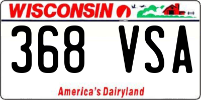 WI license plate 368VSA