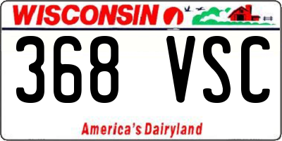 WI license plate 368VSC