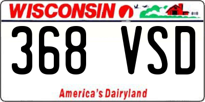 WI license plate 368VSD