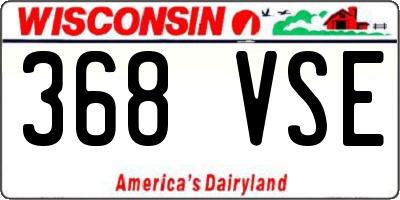 WI license plate 368VSE