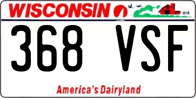 WI license plate 368VSF