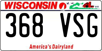 WI license plate 368VSG