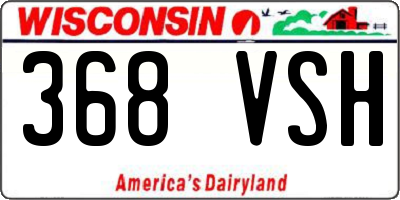 WI license plate 368VSH