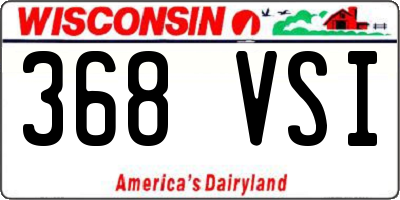 WI license plate 368VSI