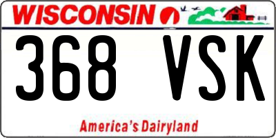 WI license plate 368VSK