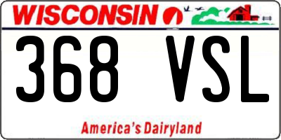 WI license plate 368VSL