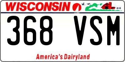 WI license plate 368VSM