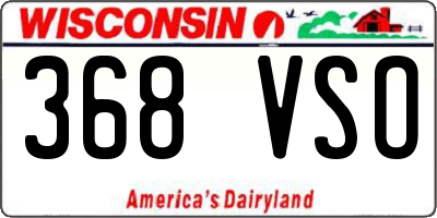 WI license plate 368VSO