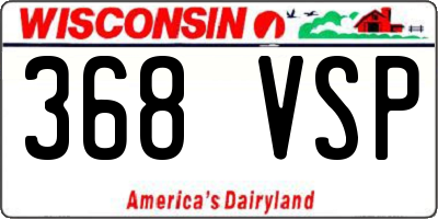 WI license plate 368VSP