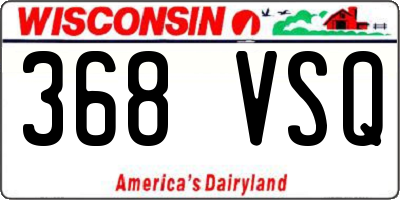 WI license plate 368VSQ