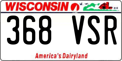 WI license plate 368VSR