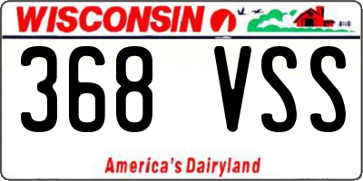 WI license plate 368VSS