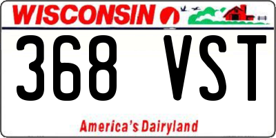 WI license plate 368VST