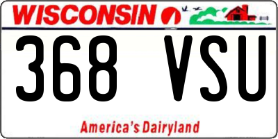 WI license plate 368VSU