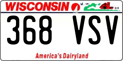 WI license plate 368VSV