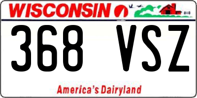 WI license plate 368VSZ