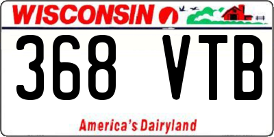 WI license plate 368VTB